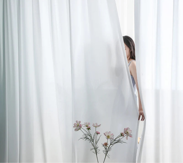 Rideau Chiffon de Haute Qualité – Voile Blanc Transparente pour Salon, Chambre, Fenêtre, Taille Personnalisée