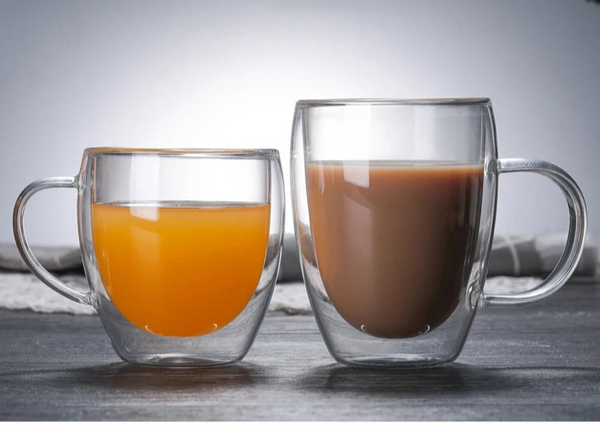 Tasse en Verre Double Paroi pour Café, Whiskey, Vodka – Résistante à la Chaleur, Cocktail, Tumbler, Set de Verres Transparent