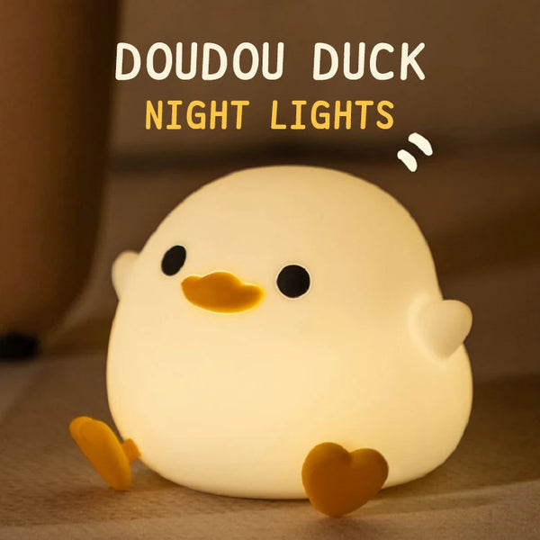 Lampe Doudou Canard - Lampe de Nuit Enfant avec Charge USB