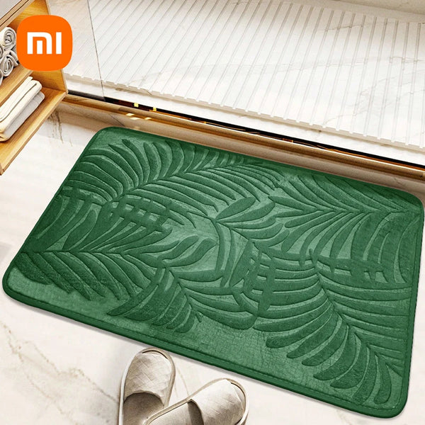 Tapis de Bain Xiaomi Leaves, Mémoire de Forme Absorbante, Tapis en Velours Embossé Antidérapant, Séchage Rapide