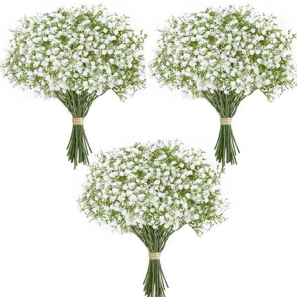 Lot de Fleurs Artificielles Gypsophile - Décoration Mariage et Maison