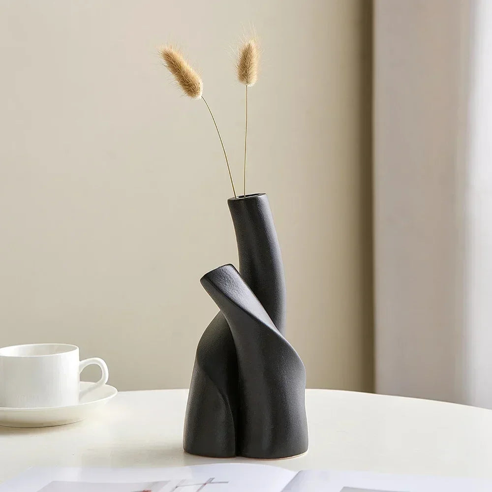 Vase en Céramique Moderne et Irégulier, Fait Main, pour Décoration de Bureau et Maison – Vase pour Hydroponie, Arrangement de Fleurs Séchées - StellerBrand