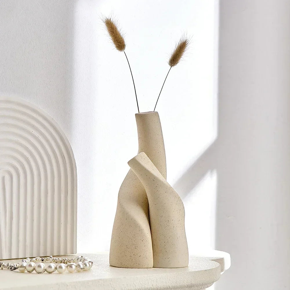 Vase en Céramique Moderne et Irégulier, Fait Main, pour Décoration de Bureau et Maison – Vase pour Hydroponie, Arrangement de Fleurs Séchées - StellerBrand