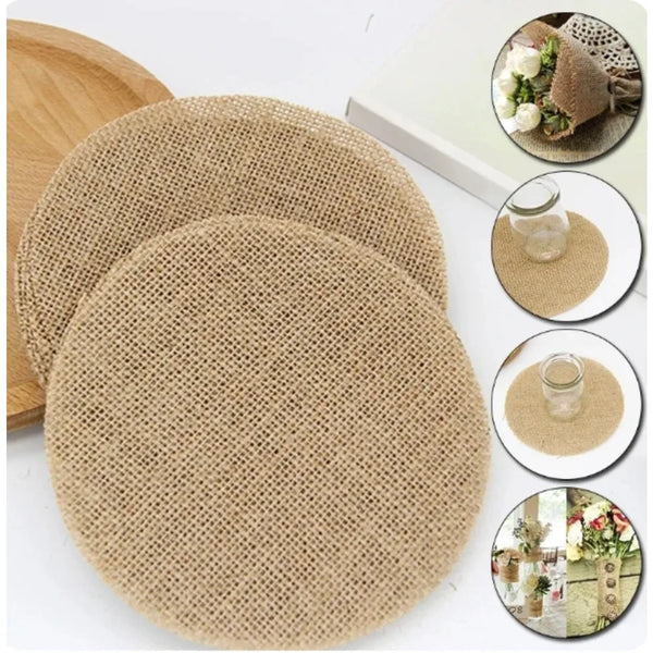 Lot de 10 Sets de Table Rétro en Jute - Décoration Naturelle pour Mariages et Fêtes