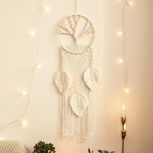 Attrape-rêves Arbre de Vie - Grand Macramé Boho Décoration Murale pour Maison, Mariage et Fête