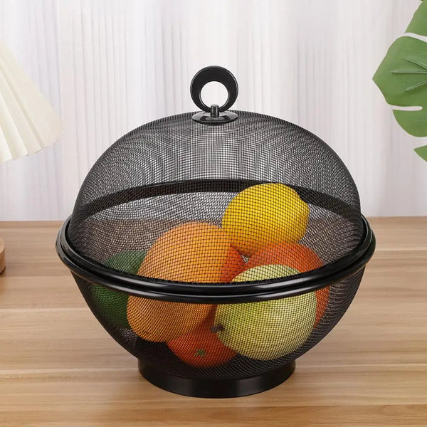 Panier à Fruits en Maille avec Couvercle - Grande Capacité en Acier Inoxydable, Anti-Mouches, Idéal pour Légumes et Fruits, Facile à Nettoyer