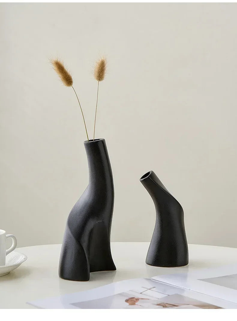 Vase en Céramique Moderne et Irégulier, Fait Main, pour Décoration de Bureau et Maison – Vase pour Hydroponie, Arrangement de Fleurs Séchées - StellerBrand