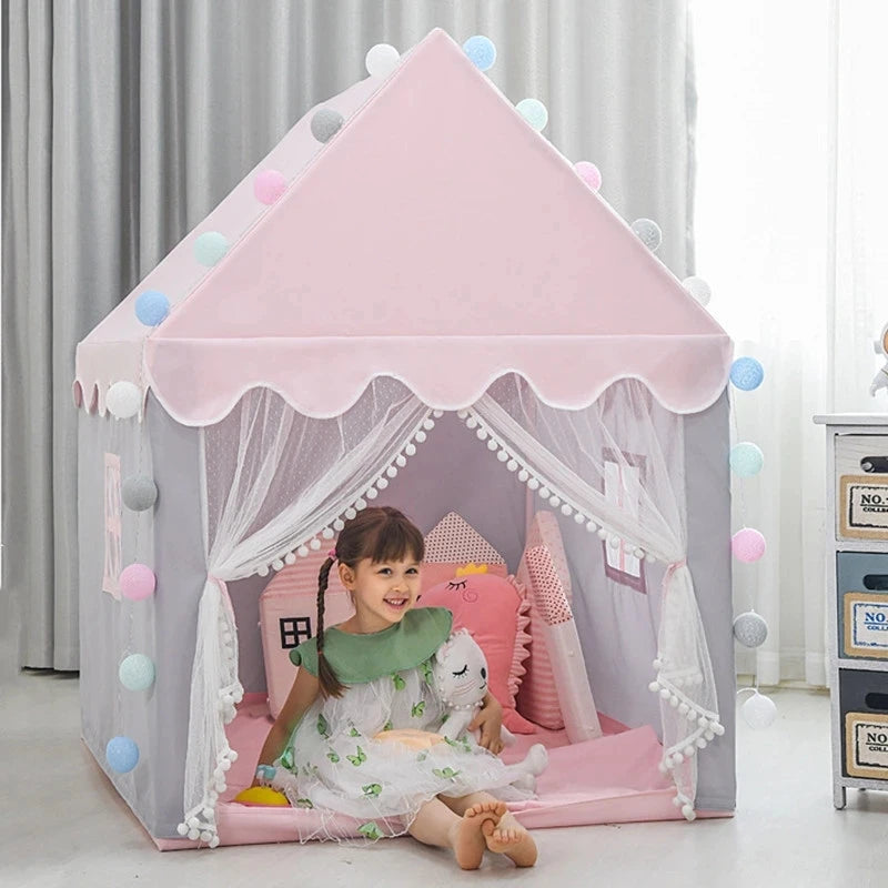 Grande Tente de Jeu pour Enfants - Château de Princesse Rose - Tente Tipi Pliables pour Enfants - StellerBrand