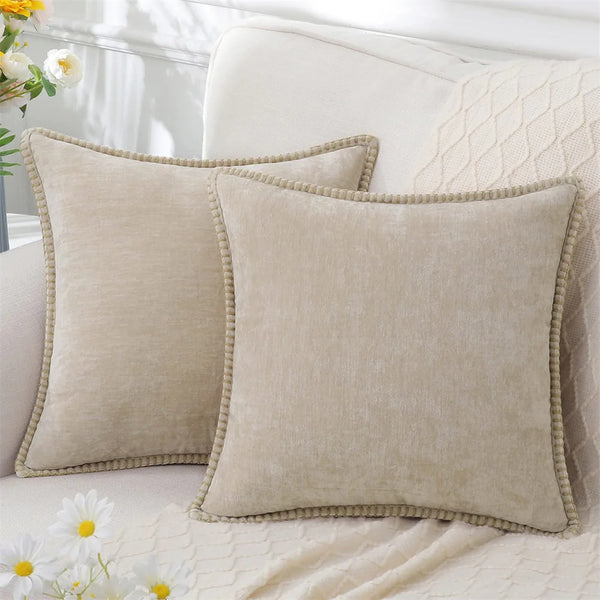 Housse de Coussin Olanly Chenille – Coussins Douillets en Velours pour Canapé et Décoration de Maison