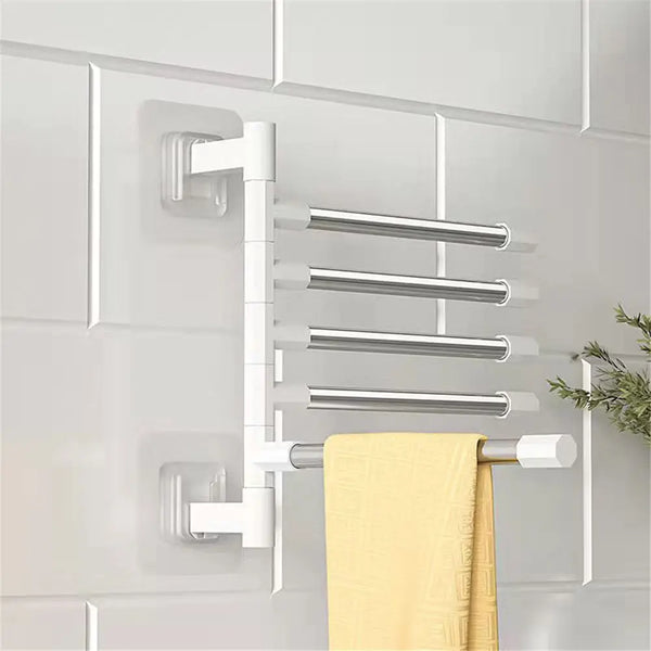 Porte-serviette Pivotant avec Bras Oscillant - Rack de Towel Aluminium Mural, Économiseur d’Espace pour Salle de Bain et Cuisine