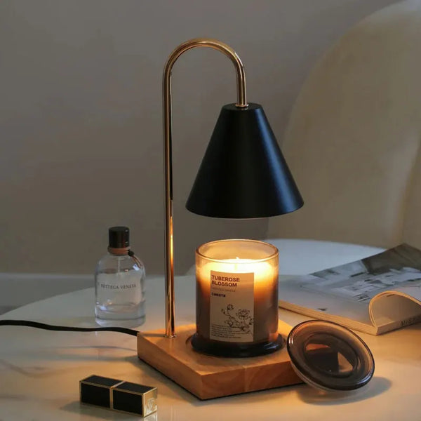 Lampe Chauffe-Cire Aromathérapie avec Minuteur - Lampe à Fondre Cire de Bougie Rétro pour Chambre, Maison et Décoration Moderne