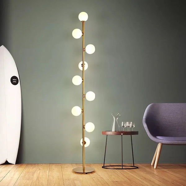 Lampadaire LED Moderne – Lampadaire en Métal et Verre pour Salon, Chambre et Décoration d’Intérieur Nordic