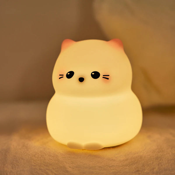 Veilleuse Kawaii Rechargeable USB - Chien, Chat, Canard et autres Animaux en Silicone pour Décoration de Chambre et Cadeaux d’Anniversaire ou de Noël pour Enfants