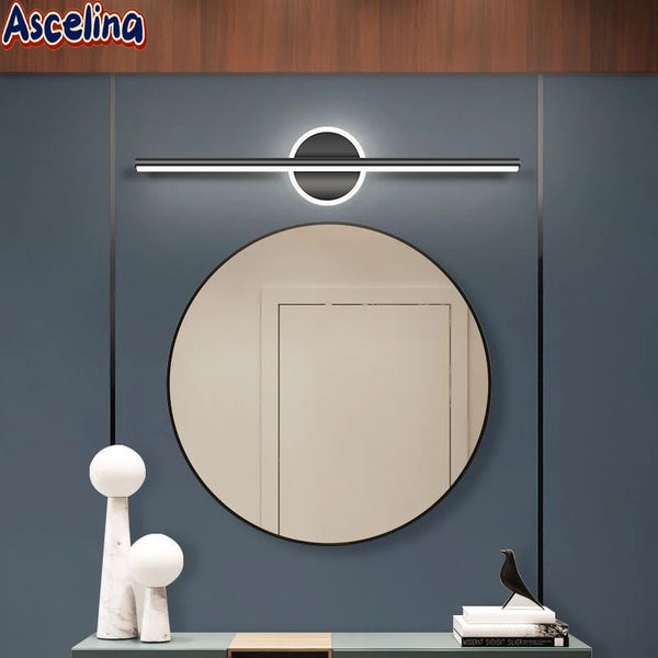 Applique Murale LED Moderne Noire et Dorée pour Salle de Bain, Toilette, Miroir, et Table de Maquillage – Lampe Longue à Bande