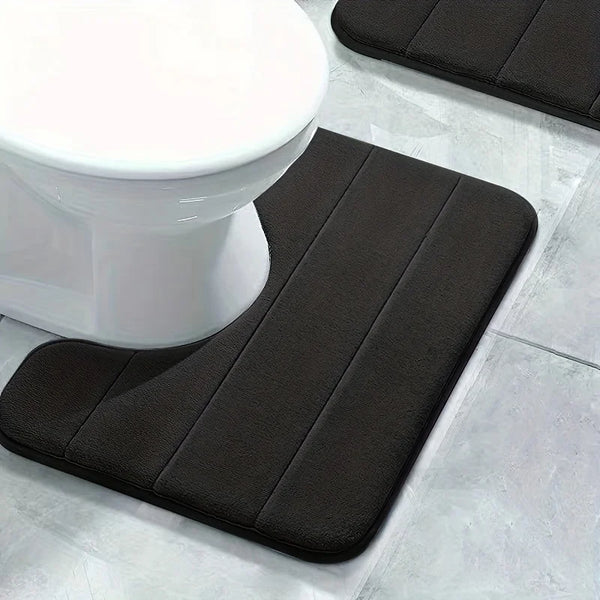 Tapis de Salle de Bain à Rayures - Tapis U-Mat Doux et Antidérapant