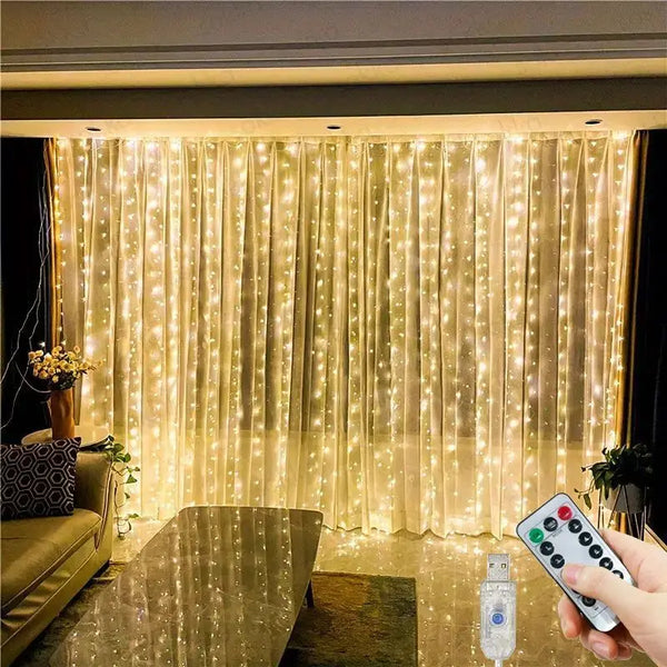 Guirlande LED USB Rideau 6/4/3M – Lumières Féériques pour Chambre, Mariage, Noël et Fêtes