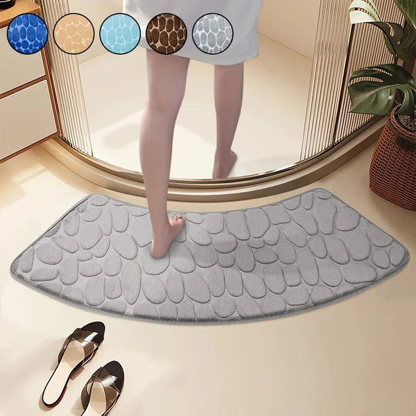 Tapis de Bain U-Shaped en Mousse à Mémoire – Tapis de Bain Absorbant Non Glissant pour Salle de Bain