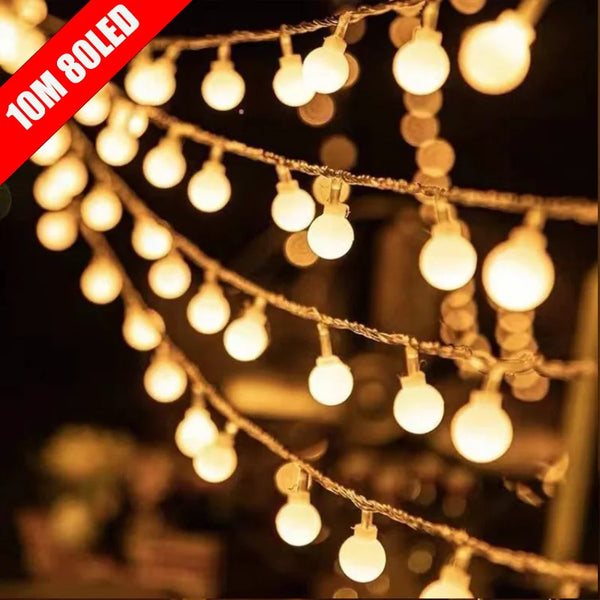 Guirlande Lumineuse LED Boules - USB ou à Piles pour Décorations de Noël, Mariage et Chambre