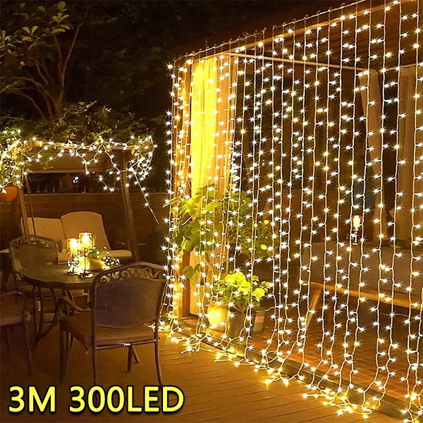 Guirlande Lumineuse LED Rideau 3M - Décoration Féérique pour Noël, Fête, Mariage et Nouvel An