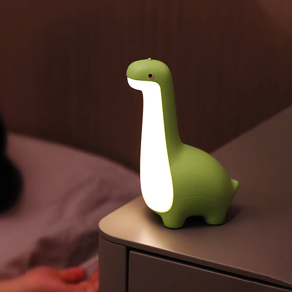 Lampe de Nuit Dinosaure pour Enfants - Lampe Tactile USB Rechargeable avec Fonction Minuterie et Protection des Yeux