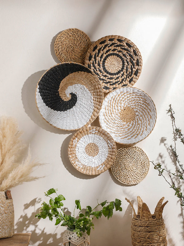 Décoration Murale en Herbe de Mer – Panier Suspendu Boho Fait Main, Art Naturel pour Cuisine, Chambre et Salon