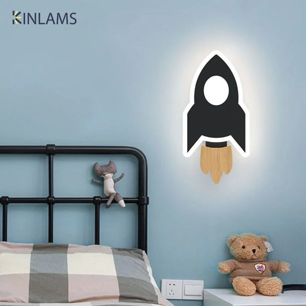 Lampe Murale LED Cartoon Fusée Moderne - Décoration Chambre Enfant