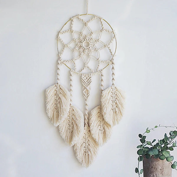 Moon and Star Dream Catcher Macrame Wall Hanging – Bohemian Tapestry for Home, Nursery & Gifts