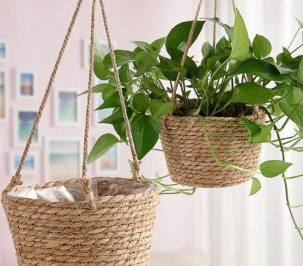 Suspension de Plantes en Macramé – Panier Tissé en Jute pour Intérieur et Extérieur