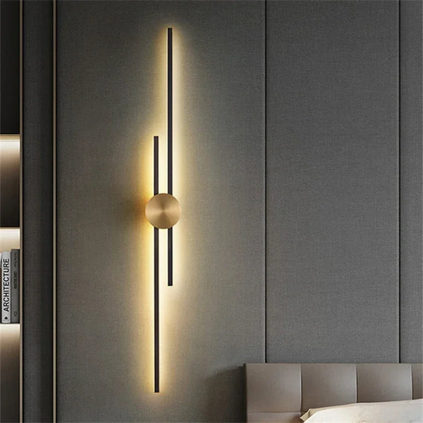 Lampe Murale Minimaliste en Laiton – Sconce LED Créatif pour Hallway, Chambre, Restaurant, et Décoration Intérieure