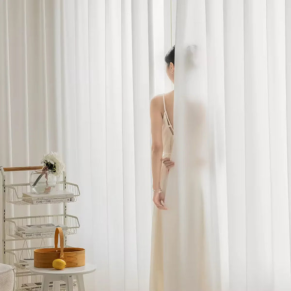 Rideau de Fenêtre Chiffon YanYangTian – Tulle Partition Translucide avec Protection UV pour Salon, Chambre à Coucher et Décoration Intérieure