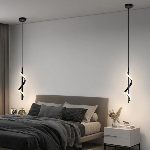 Lustre Rotatif LED Minimaliste - Suspension Moderne pour Chambre, Salon ou Salle à Manger