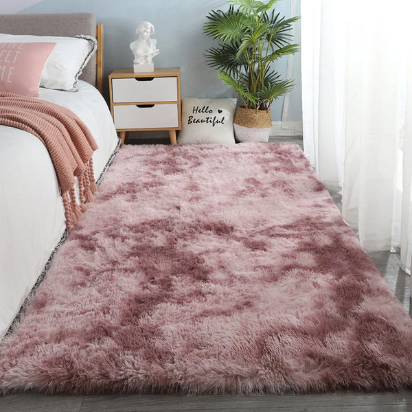 Tapis Doux et Fluffy pour Chambre – Tapis Shaggy Tie-Dye Non-Glissant, Idéal pour Salon et Chambre à Coucher