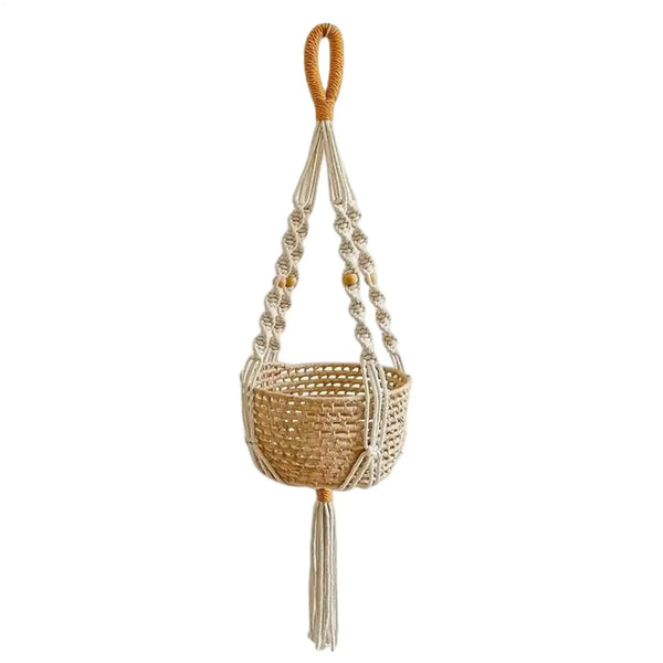 Support de Plantes Suspendu Macramé – Panier Décoratif pour Pot de Fleurs – Idéal pour Intérieur et Extérieur