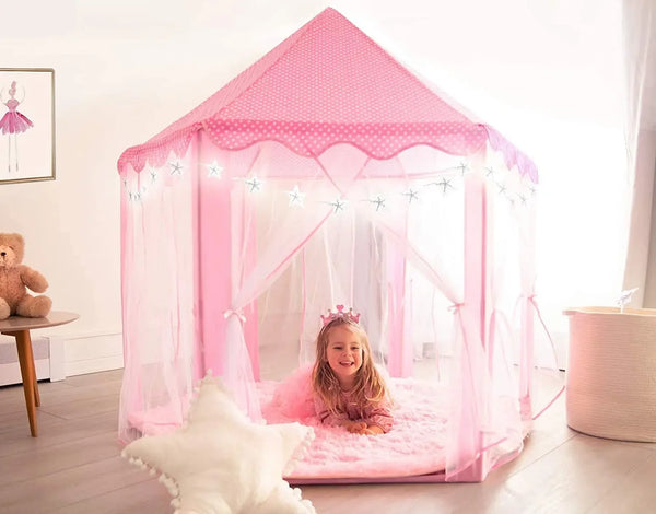 Tente Tipi Portable pour Enfants – Maison de Jeu Princesse Rose